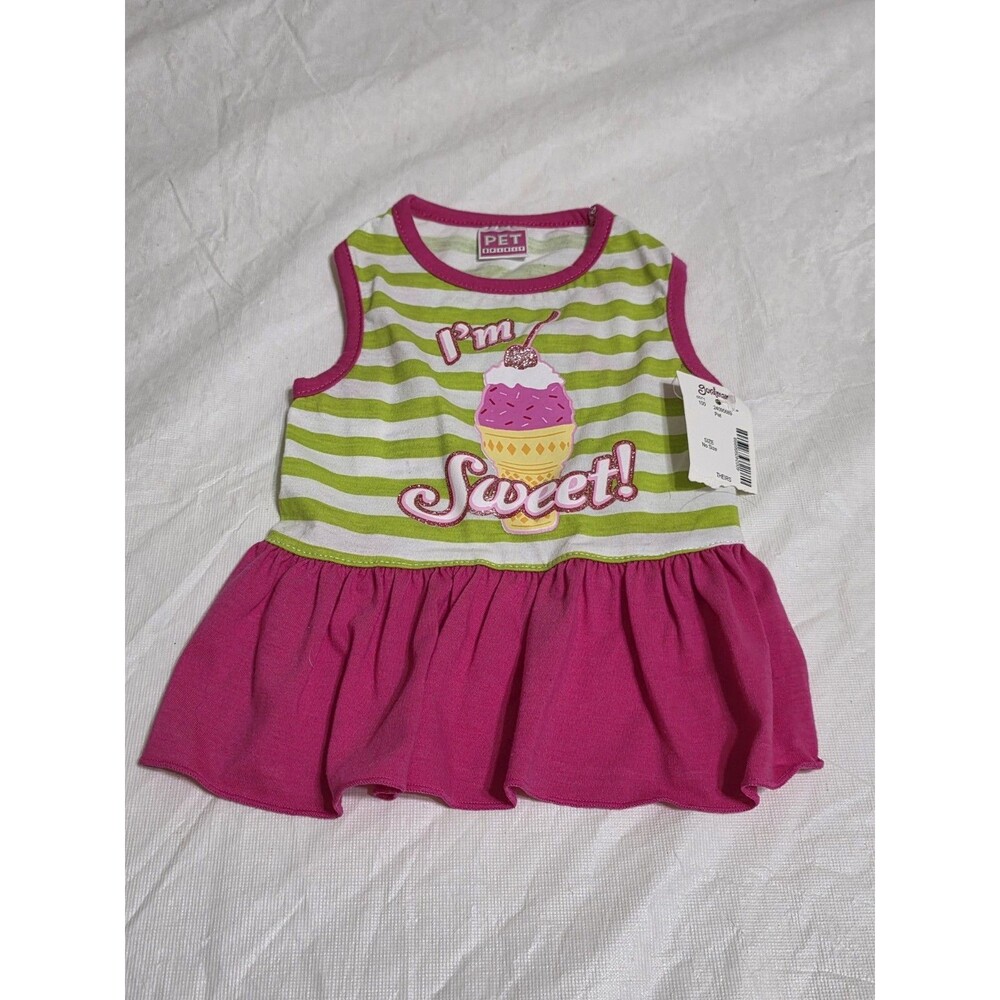 NWT Pet Spirit ' I'm Sweet ' Ice Cream Multicolor Dog Dress Size Small